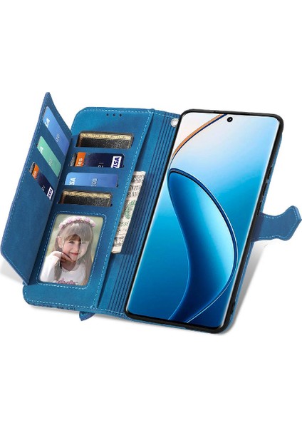 Realme 12 Pro Iş Için Çok Renkli Cüzdan Flip Fermuar Tarzı Yuvası (Yurt Dışından)