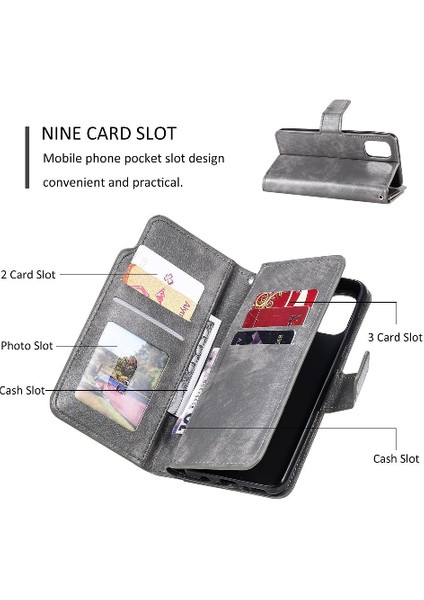 Samsung Galaxy Case Pu Deri Manyetik Cüzdan 9 Kart Yuvaları Için Kılıf (Yurt Dışından) fırsatları