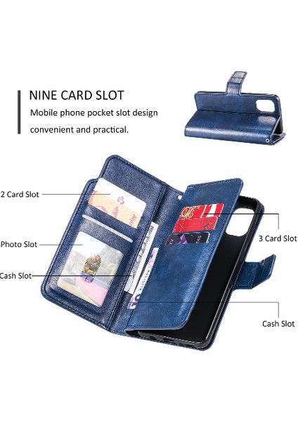 Samsung Galaxy Case Pu Deri Manyetik Cüzdan 9 Kart Yuvaları Için Kılıf (Yurt Dışından) fırsatları