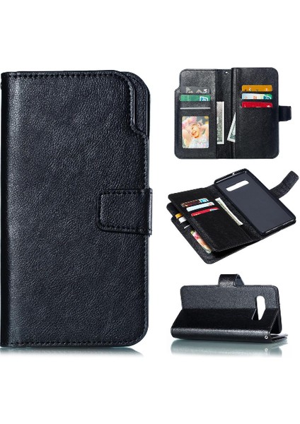 Samsung Galaxy S10 Artı 9 Kart Yuvaları Manyetik Cüzdan Kickstand Pu (Yurt Dışından)