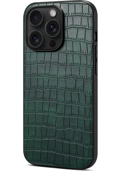 iPhone 14 Pro Max Timsah Dokulu Deri Telefon Kılıfı (Yurt Dışından)