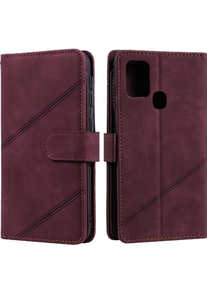 Samsung Galaxy A21S Pu Deri Kart Tutucu Kickstand Manyetik (Yurt Dışından)