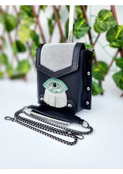 Arba Bag Accessory Kristal Taş Sallantılı Figür Model Crossbady (Çapraz) Kadın Çantası fiyatları