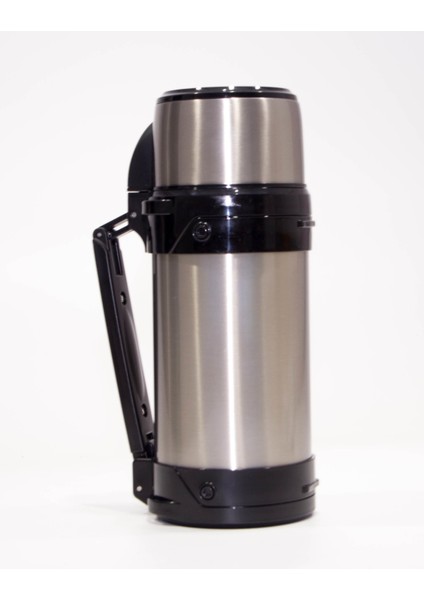 Termos - Paslanmaz Çelik - 1,5 L Meridyendukkan 12,5 cm x 29 cm Çap Siyah Quechua