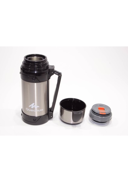 Termos - Paslanmaz Çelik - 1,5 L Meridyendukkan 12,5 cm x 29 cm Çap Siyah Quechua