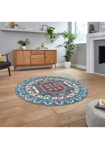 Dijital Kaymaz Taban Yıkanabilir Yuvarlak Etnik Desen Mutfak Salon Halısı, V-Y-Etnik-14-Renkli, fiyatları