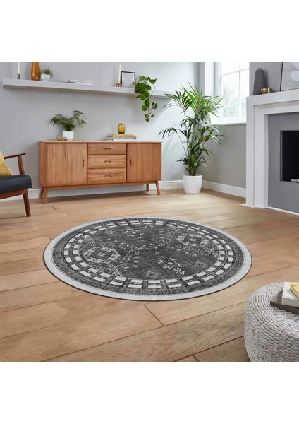 Dijital Kaymaz Taban Yıkanabilir Yuvarlak Etnik Desen Mutfak Salon Halısı, V-Y-Etnik-03-Antrast, fiyatları