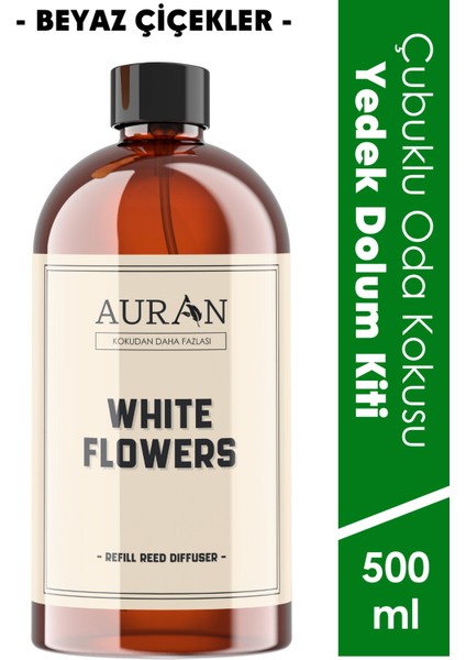 Beyaz Çiçekler Yedek Çubuklu Oda Ve Ortam Kokusu Esansı Yedek Dolum Şişe White Flowers 500ml