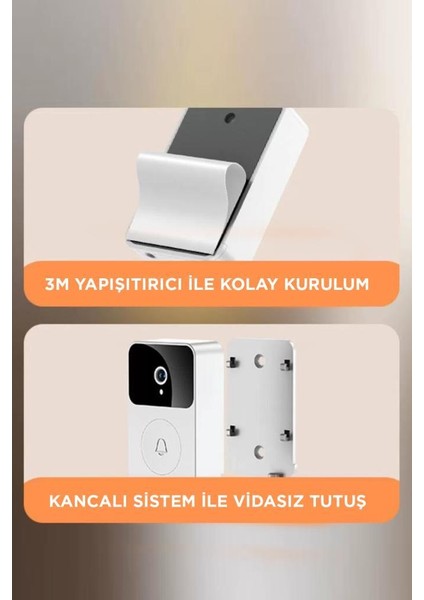 X9 Beyaz Akıllı Su Geçirmez Kablosuz Kapı Zili