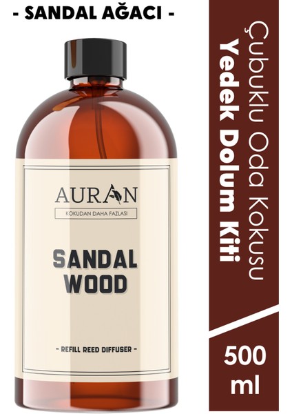 Sandal Yedek Çubuklu Oda Ve Ortam Kokusu Esansı Yedek Dolum Şişe Sandalwood 500ml