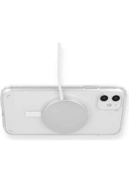 Apple iPhone 11 Kılıf Magsafe Wireless Kablosuz Şarj Destekli Sert Silikon Şeffaf Kapak