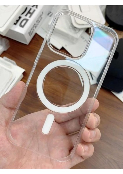 Apple iPhone 13 Kılıf Magsafe Wireless Kablosuz Şarj Destekli Sert Silikon Şeffaf Kapak