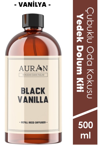 Black Vanilla Yedek Çubuklu Oda Ve Ortam Kokusu Esansı Yedek Dolum Şişe Siyah Vanilya 500ml