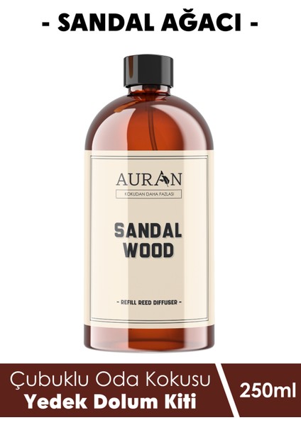 Sandal Ağacı Yedek Çubuklu Oda Ve Ortam Kokusu Esansı Yedek Dolum Şişe Sandalwood 250ml