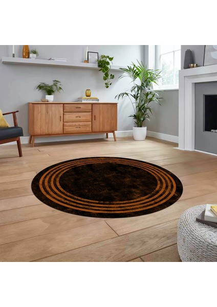 Dijital Kaymaz Taban Yıkanabilir Yuvarlak Çerçeveli Mutfak Salon Halısı, V-Y-Çerçeveli-06-Kahve, fiyatları
