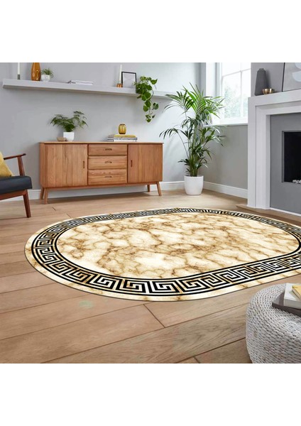 Dijital Kaymaz Taban Yıkanabilir Oval Çerçeveli Mutfak Salon Halısı, V-O-Çerçeveli-17-Bej, fiyatları