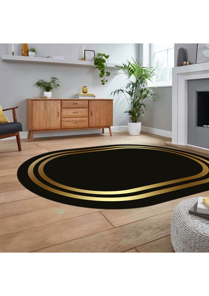Dijital Kaymaz Taban Yıkanabilir Oval Çerçeveli Mutfak Salon Halısı, V-O-Çerçeveli-38-Gold-, fiyatları
