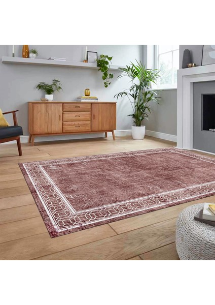 Dijital Baskılı Kaymaz Taban Yıkanabilir Çerçeveli Mutfak Salon Halısı, V-Çerçeveli-31-Pembe, fiyatları