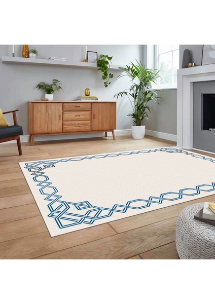 Dijital Baskılı Kaymaz Taban Yıkanabilir Çerçeveli Mutfak Salon Halısı, V-Çerçeveli-49-Beyaz, fiyatları