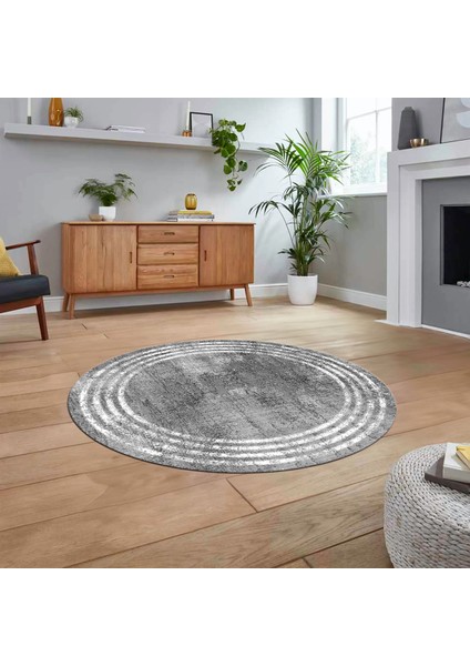 Dijital Kaymaz Taban Yıkanabilir Yuvarlak Çerçeveli Mutfak Salon Halısı, V-Y-Çerçeveli-32-Gri, fiyatları