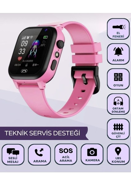 Ekmekteknem T57 Kameralı Sım Kartlı Lbs Takipli Uzaktan Dinlemeli Akıllı Çocuk Saati