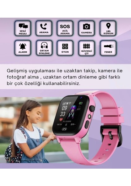 Ekmekteknem T57 Kameralı Sım Kartlı Lbs Takipli Uzaktan Dinlemeli Akıllı Çocuk Saati