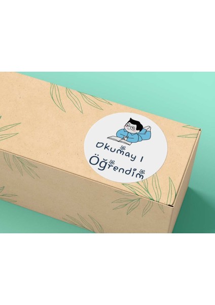 Erkek Çocuk Okumayı Öğrendim Mat Etiket Ilkokul 1 sınıf Sticker 4 cm 33 Adet