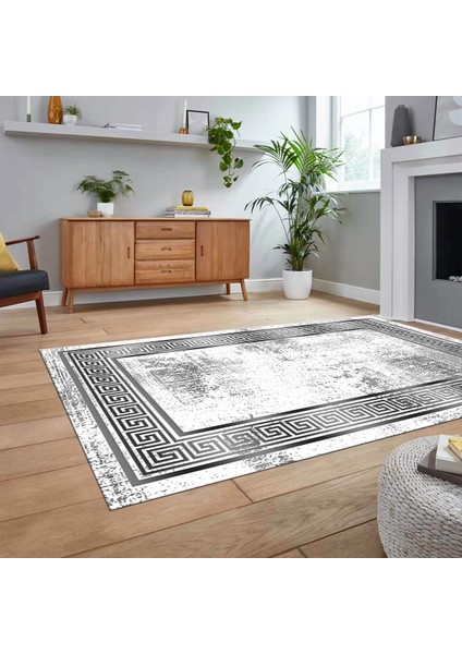 Dijital Baskılı Kaymaz Taban Yıkanabilir Çerçeveli Mutfak Salon Halısı, V-Çerçeveli-13-Gri, fiyatları