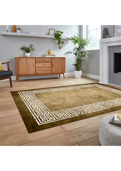 Dijital Baskılı Kaymaz Taban Yıkanabilir Çerçeveli Mutfak Salon Halısı, V-Çerçeveli-36-Kahve, fiyatları