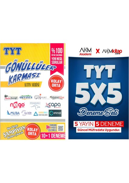 TYT Altın ve Ankara Kitap Merkezi Yayınları Kitap Deneme Seti 2 Kitap