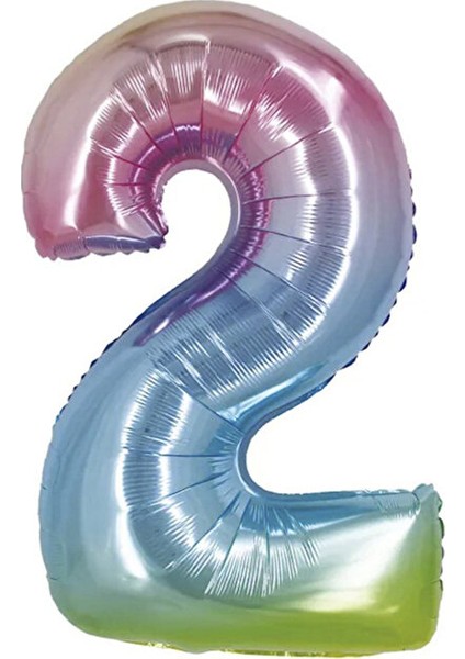 Rakam Folyo Balon 40" Rainbow -2-