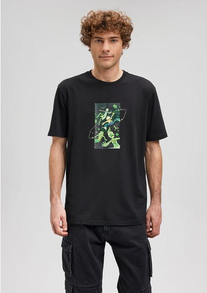 Rick and Morty Baskılı Siyah Tişört0611972-900 modelleri