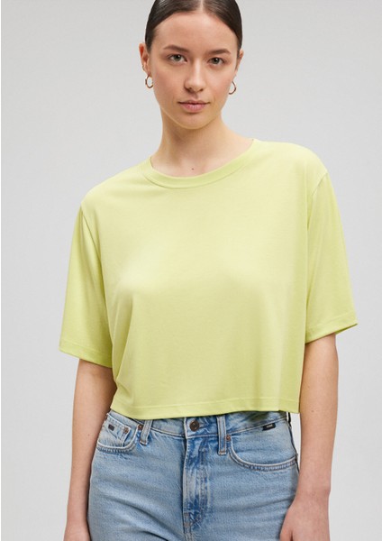 Lux Touch TENCEL TM Yeşil Basic Crop Tişört1612231-71498