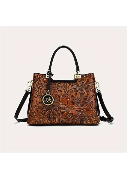 Tcherchı Trendy Rastgele Kontrast Renk Dikişli Tote Çanta (Yurt Dışından)