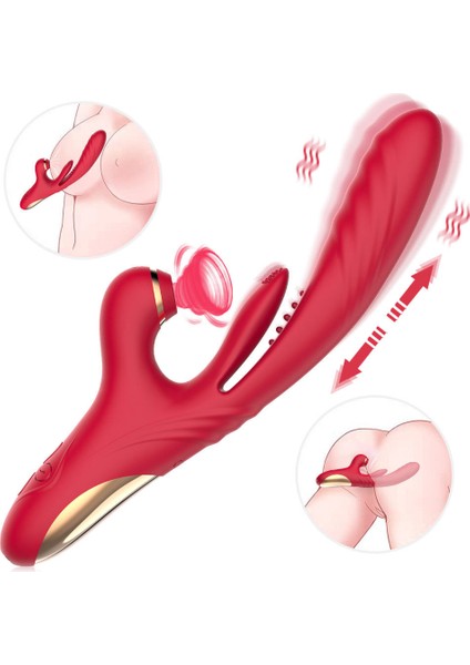 Prıme Toys Chicy Titreşimli Ileri Geri ve Aşağı Yukarı Dil Hareketli Klitoris Emişli 4 In 1 Vibratör