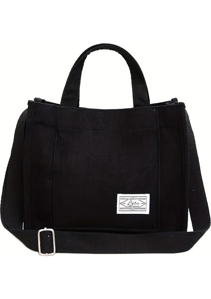 Tcherchı Kadınlar Için Kadife Tote Çantası, Retro Çizgili (Yurt Dışından)