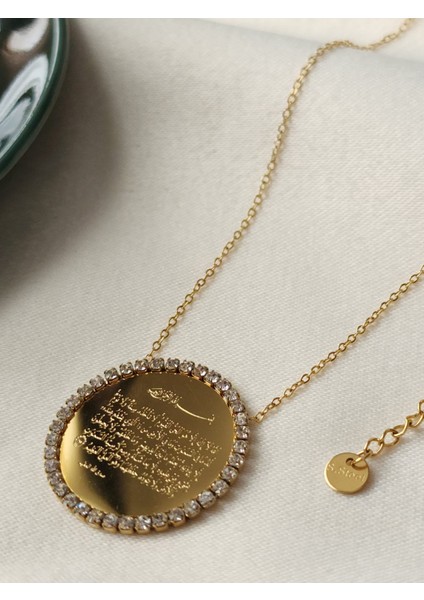 Çelik Kolye Ayetel Kürsi Dua Gold