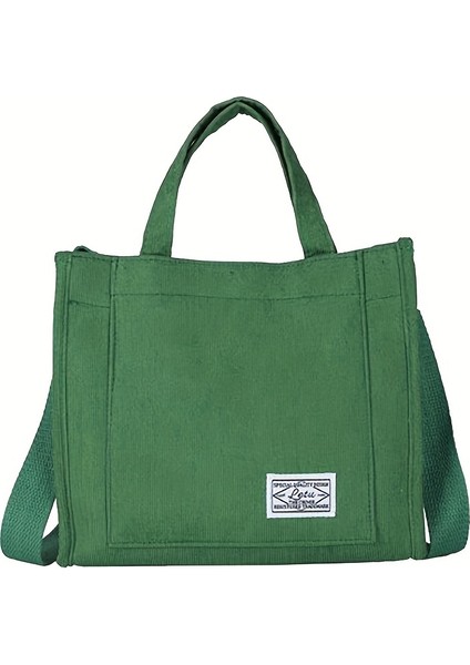 Tcherchı Kadınlar Için Kadife Tote Çantası, Retro Çizgili (Yurt Dışından)