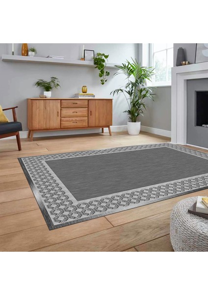 Dijital Baskılı Kaymaz Taban Yıkanabilir Çerçeveli Mutfak Salon Halısı, V-Çerçeveli-29-Gri, fiyatları