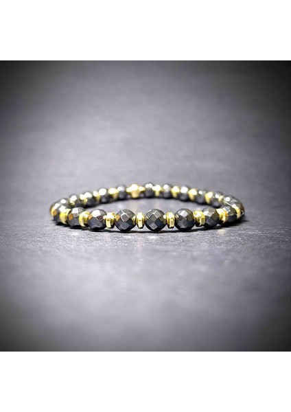 Hematit 6 mm Gold Tedaylı Doğal Taş Bileklik fırsatları