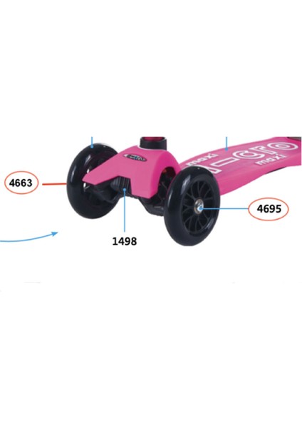 Scooter Yedek Parça Front Wheel Axle Right Maxi