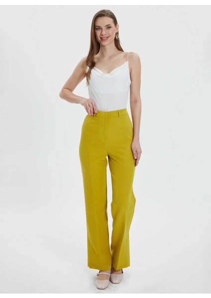 Normal Bel Standart Sarı Kadın Pantolon 24YSL5141