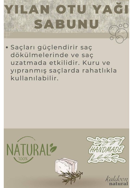 Yılan Otu Yağı Sabunu El Yapımı Doğal 120 G modelleri