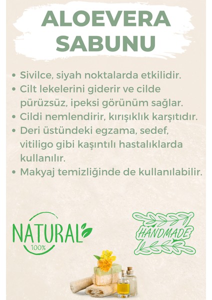 Kabak Lifli El Yapımı Doğal Aloevera Sabunu 120 G x 3 Adet
