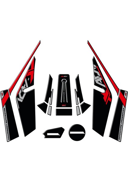 Honda X-ADV 2021-2024 Uyumlu Tank Pad Seti Kırmızı