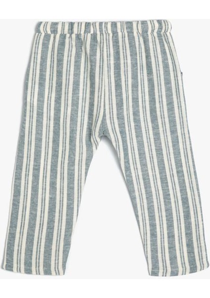 Erkek Bebek Mavi Kanvas Pantolon - 4SMB40008TW