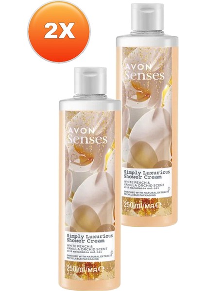 Simply Luxurious Beyaz Şeftali ve Vanilya Orkide Kokulu Duş Kremi 250 İkili Set fiyatları