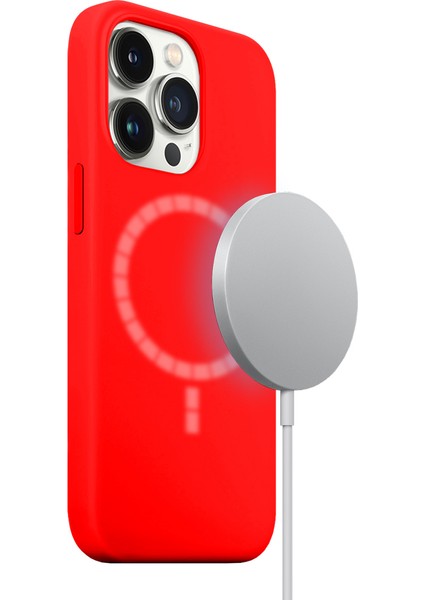 iPhone 15 Pro Magsafe Rubber Fit Red