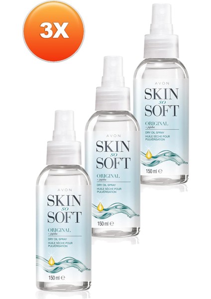 Skin So Soft Kuru Yağ Spreyi Üçlü Set 150 ml