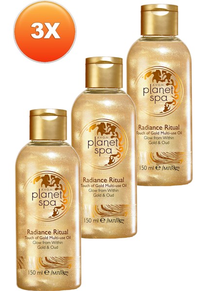 Planet Spa Radiance Ritüel Dokunuş Altın Masaj Yağı 150 Üçlü Set